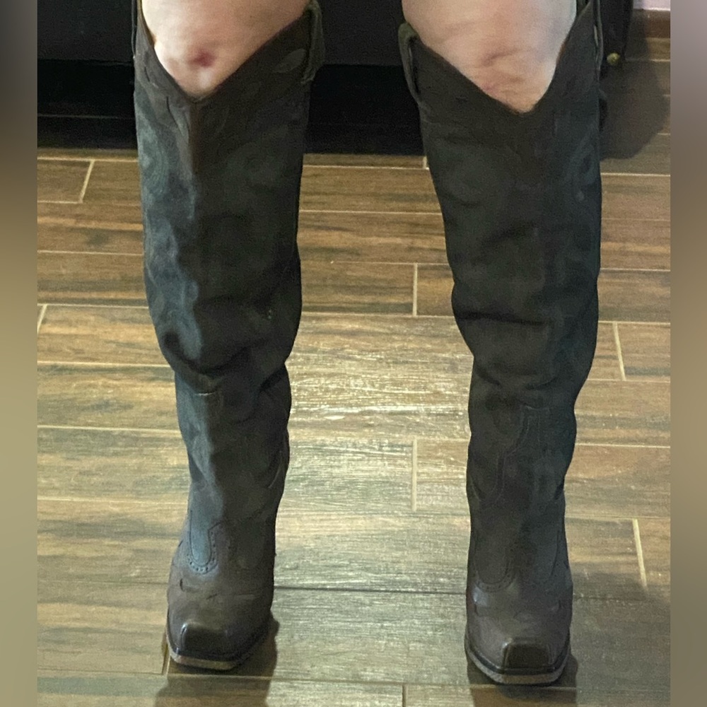 8.5 LISA FOR D PLINER Knee hi cowgirl boots - Picture 2 of 8